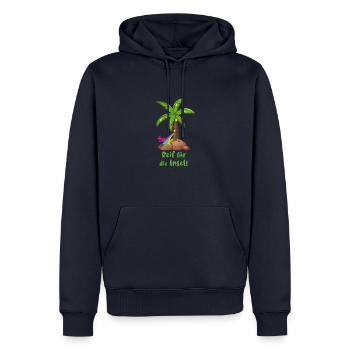 reif für die insel,urlaub,ferien,palme,insel - Männer Premium Bio Hoodie - Navy - Vorne - Nico (187cm)