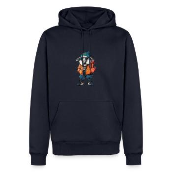 Schaf Lustig Winter - Männer Premium Bio Hoodie - Navy - Vorne - Nico (187cm)