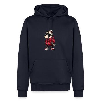 Gürteltier Cool Comic - Männer Premium Bio Hoodie - Navy - Vorne - Nico (187cm)