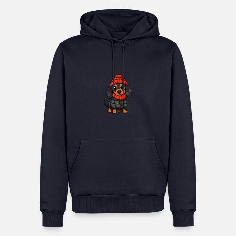 Teckel Teckel élégant - Sweat à capuche Premium bio Homme - bleu marine