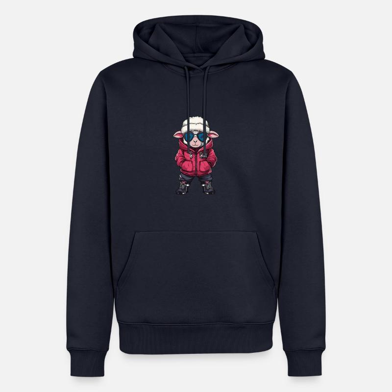 Schaf Cool Comic - Männer Premium Bio Hoodie - Navy