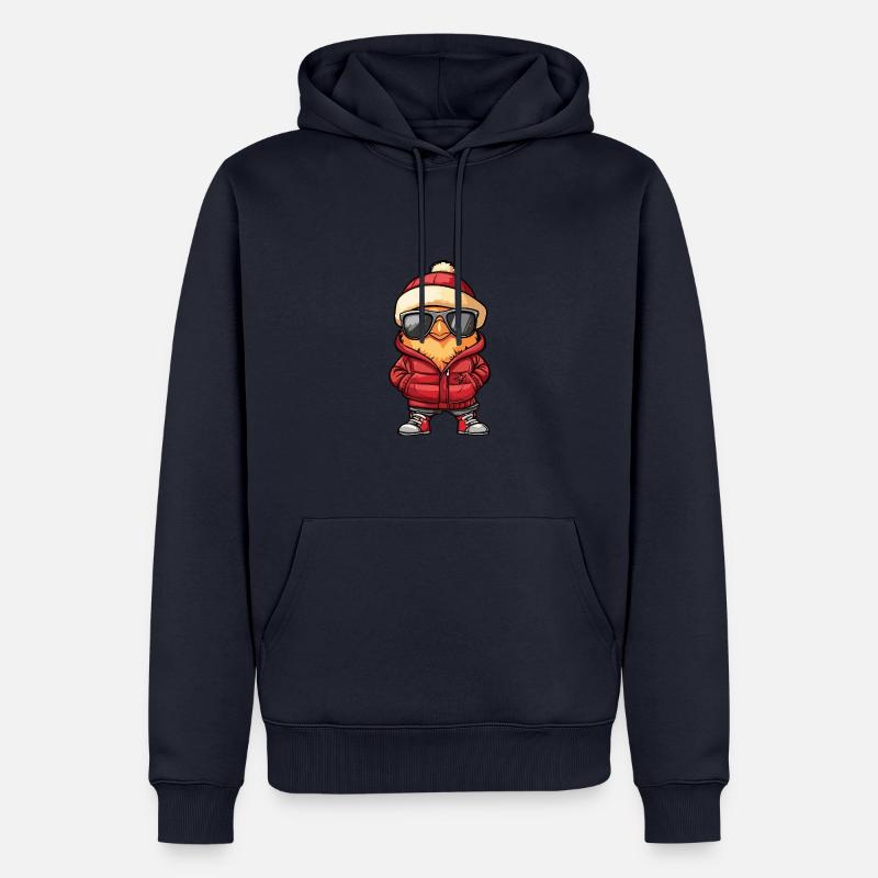 Huhn Cool Comic - Männer Premium Bio Hoodie - Navy