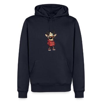Deer Cool Comic - Men’s Premium Organic Hoodie - navy - Front - Nico (187cm)