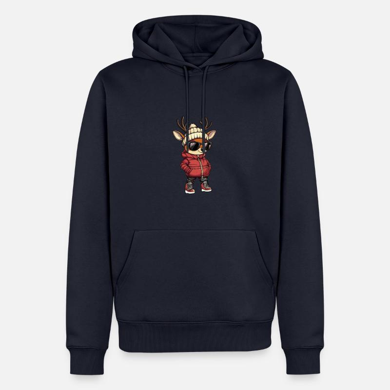 Cerf Cool Bande Dessinée - Sweat à capuche Premium bio Homme - bleu marine