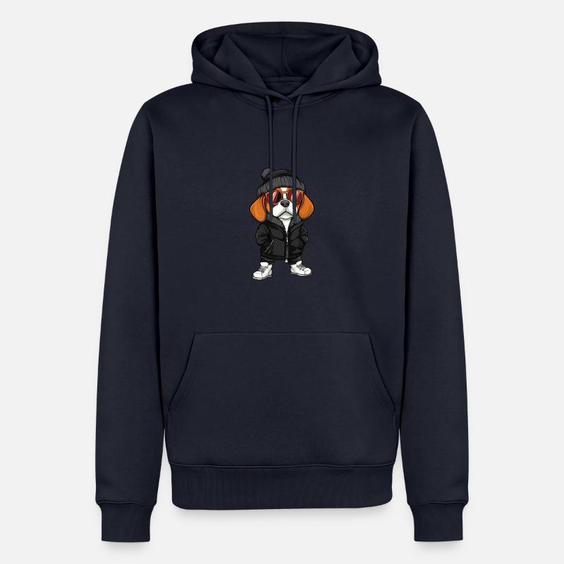 Beagle Hund Cool Comic - Männer Premium Bio Hoodie - Navy