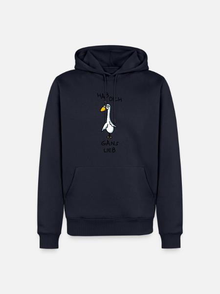 Gans lieb Liebe - Männer Premium Bio Hoodie - Navy