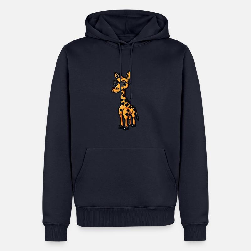 Giraffe Cool Comic - Männer Premium Bio Hoodie - Navy