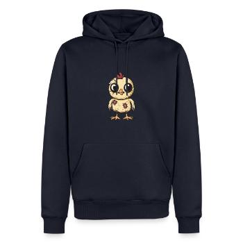 Poulet Halloween Bande Dessinée Drôle - Sweat à capuche Premium bio Homme - bleu marine - Devant - Nico (187cm)