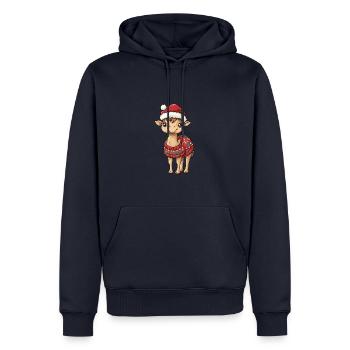 Bande dessinée de Noël à dos de chameau - Sweat à capuche Premium bio Homme - bleu marine - Devant - Nico (187cm)