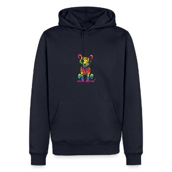 Hyäne Halloween Tier - Männer Premium Bio Hoodie - Navy - Vorne - Nico (187cm)