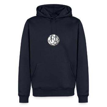 Minimalistisches Fußball-Linien-Art-Design - Männer Premium Bio Hoodie - Navy - Vorne - Nico (187cm)