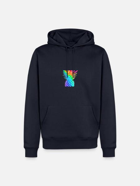 Bunte Ananas Regenbogen cool Geschenkidee - Männer Premium Bio Hoodie - Navy