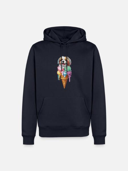 Shih Tzu als Waffeleis - Männer Premium Bio Hoodie - Navy