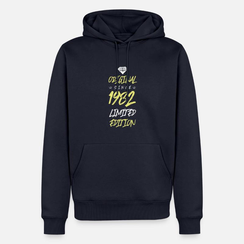1982 Édition limitée - Sweat à capuche Premium bio Homme - bleu marine
