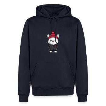 West Highland Terrier Hund Winter - Männer Premium Bio Hoodie - Navy - Vorne - Nico (187cm)