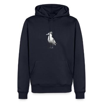 Chapeau de mouette oiseau mer du Nord Hambourg Bonnet Kiel - Sweat à capuche Premium bio Homme - bleu marine - Devant - Nico (187cm)