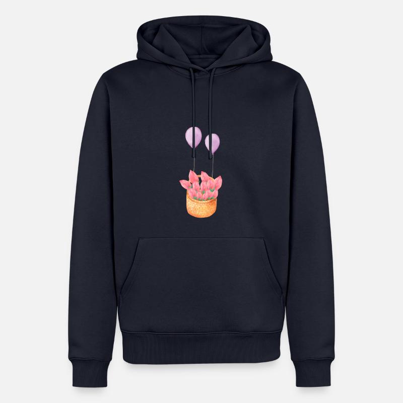 Corbeille de fleurs - Sweat à capuche Premium bio Homme - bleu marine