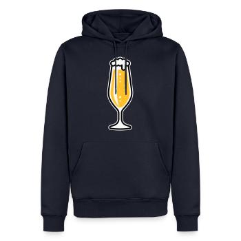 XLustig Fun - Herre Premium økologisk hoodie - navy - Foran - Nico (187cm)