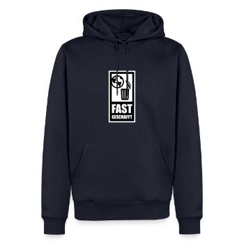 fast geschafft - Männer Premium Bio Hoodie - Navy - Vorne - Nico (187cm)