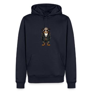 Border Collie Hund Lustig Winter - Männer Premium Bio Hoodie - Navy - Vorne - Nico (187cm)