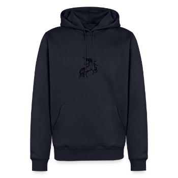 Minimalist Unicorn Line Art - Men’s Premium Organic Hoodie - navy - Front - Nico (187cm)