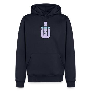 babyflasche 02 - Männer Premium Bio Hoodie - Navy - Vorne - Nico (187cm)
