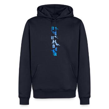 boulder - Männer Premium Bio Hoodie - Navy - Vorne - Nico (187cm)