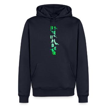 Rocher - Sweat à capuche Premium bio Homme - bleu marine - Devant - Nico (187cm)