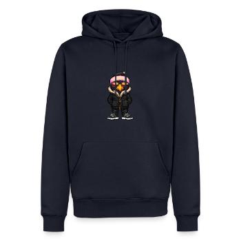 Harpyie Vogel Cool Comic - Männer Premium Bio Hoodie - Navy - Vorne - Nico (187cm)