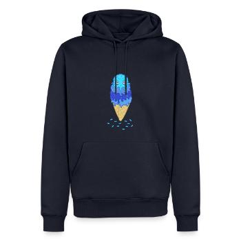 Crème glacée au poulpe kawaii en été - Sweat à capuche Premium bio Homme - bleu marine - Devant - Nico (187cm)