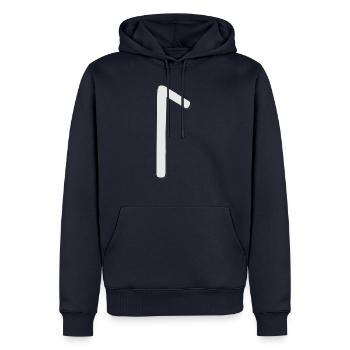 Futhark Runic Alphabet Laguz - Men’s Premium Organic Hoodie - navy - Front - Nico (187cm)