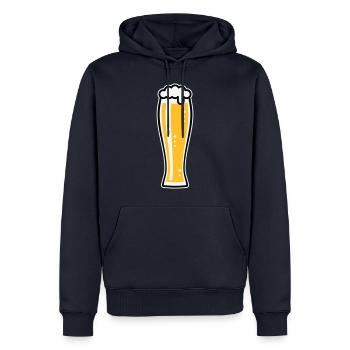 Verre à bière de blé (bière / verre de blé / verre à bière / 3C) - Sweat à capuche Premium bio Homme - bleu marine - Devant - Nico (187cm)