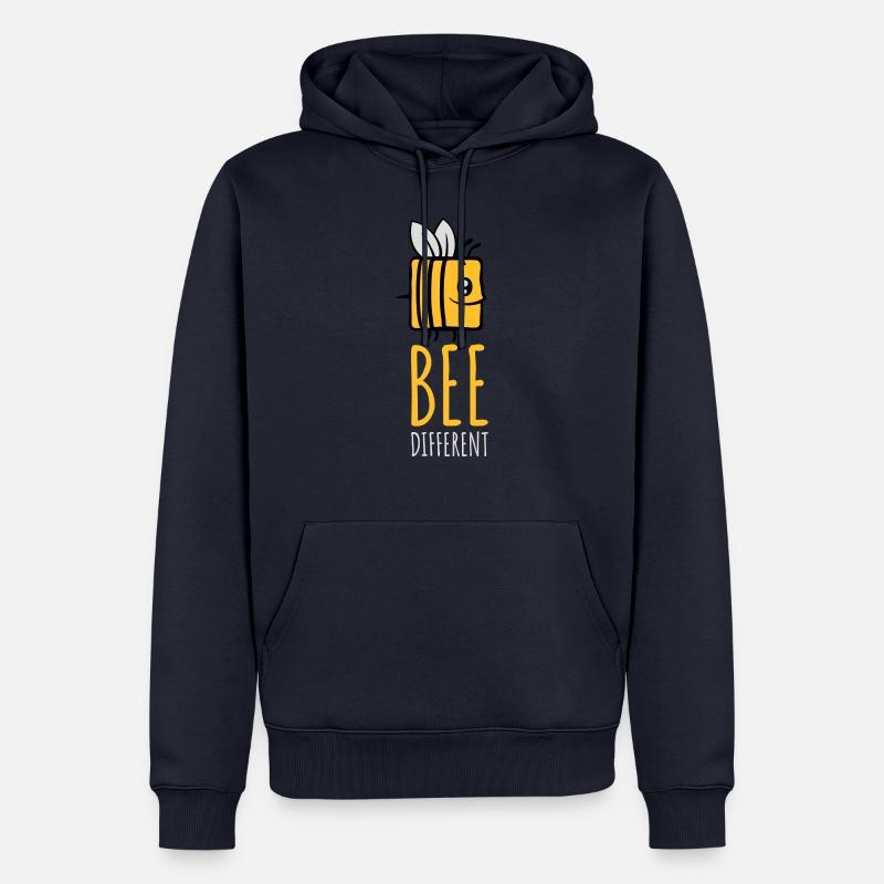 abeille différente Spruch Citation - Sweat à capuche Premium bio Homme - bleu marine