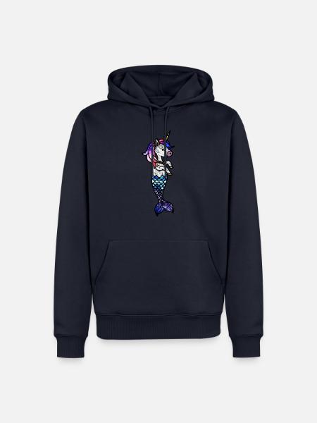 Kosmisches Meeres-Einhorn - Männer Premium Bio Hoodie - Navy