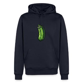 Cucumber Pixel Icon - Men’s Premium Organic Hoodie - navy - Front - Nico (187cm)