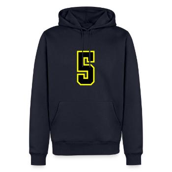 5 Number Leotard - Men’s Premium Organic Hoodie - navy - Front - Nico (187cm)
