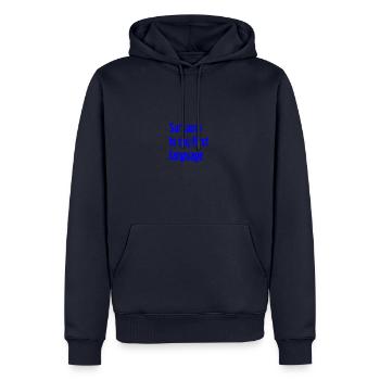 Sarcasme Pro - Sweat à capuche Premium bio Homme - bleu marine - Devant - Nico (187cm)