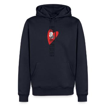 Herz mit vier Pfoten - Bobtail - Männer Premium Bio Hoodie - Navy - Vorne - Nico (187cm)