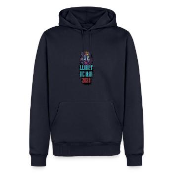 Lloret De Mar 2024 Urlaub Wolf - Männer Premium Bio Hoodie - Navy - Vorne - Nico (187cm)