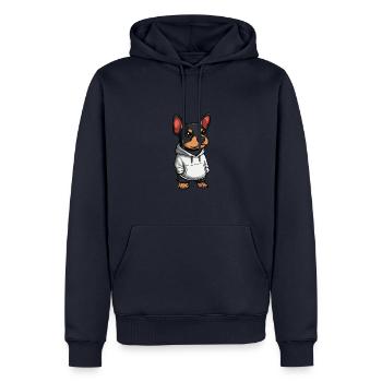 Doberman Hund Lustig - Männer Premium Bio Hoodie - Navy - Vorne - Nico (187cm)