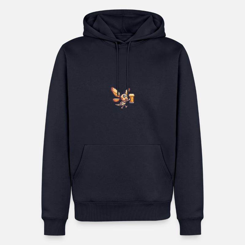 Libellule bière pixel - Sweat à capuche Premium bio Homme - bleu marine