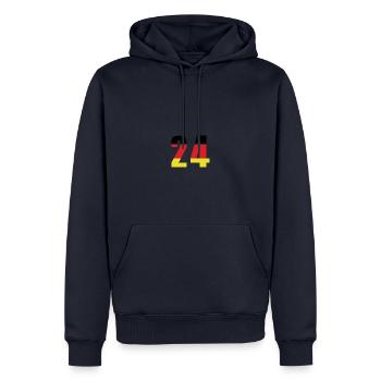 Maillot 24 Numéro Allemagne - Sweat à capuche Premium bio Homme - bleu marine - Devant - Nico (187cm)