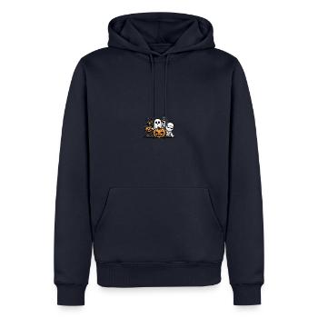 Figurines de fête d’Halloween - Sweat à capuche Premium bio Homme - bleu marine - Devant - Nico (187cm)
