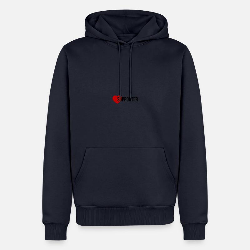 Cœur de supporter - Sweat à capuche Premium bio Homme - bleu marine