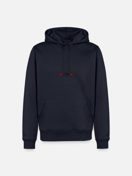 Team Herz - Männer Premium Bio Hoodie - Navy