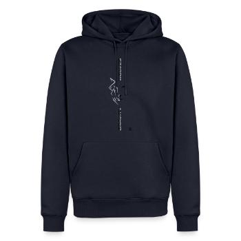 gravity wolves centered half sided reverse - Männer Premium Bio Hoodie - Navy - Vorne - Nico (187cm)