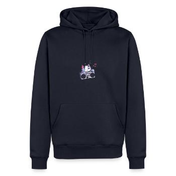 Hip Hop Beat Producer Retro Ghetto Blaster 1990s - Männer Premium Bio Hoodie - Navy - Vorne - Nico (187cm)