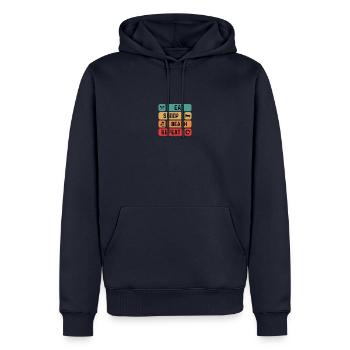 Sonne Geküsst Sonniger Tag Sonnenschein Urlaub - Männer Premium Bio Hoodie - Navy - Vorne - Nico (187cm)