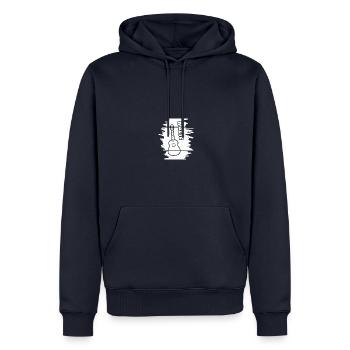 Geschenk für Malte - Männer Premium Bio Hoodie - Navy - Vorne - Nico (187cm)