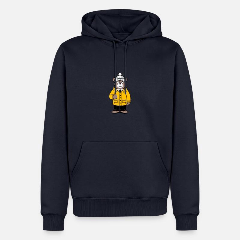 Veste de pluie Bear - Sweat à capuche Premium bio Homme - bleu marine